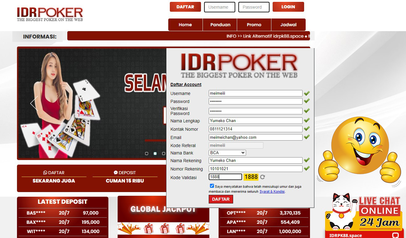 daftar situs poker online deposit murah idrpoker